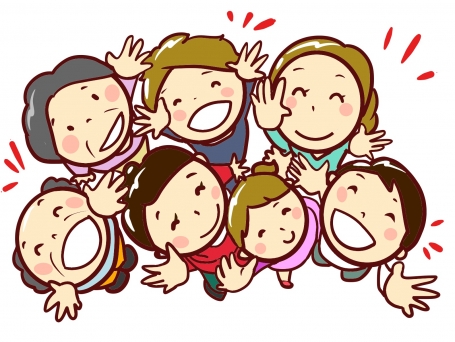 喜ぶ家族